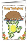 Thanksgiving, Frog theme, turkey card