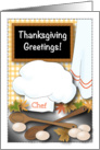 Thanksgiving for Chef, eggs, spoons, leaves card