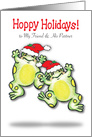 Hoppy Holidays, to Friend & His Partner card