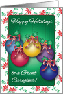 Happy Holidays to Caregiver, Ornaments card