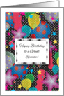 Birthday for Sponsee, colorful balloons card