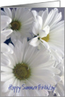 Summer Birthday for her, white daisies card