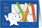 Father’s Day to Dentist, tooth, toothbrushes card
