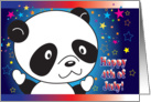 Happy 4th of July for a Kid, panda, stars card