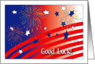 Good Luck, Patriotic Theme, stars, stripes card