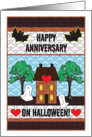 Anniversary on Halloween, folk art card