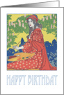 Happy Birthday, art nouveau print card