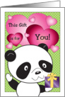 Birthday Gift for You, panda, hearts card