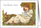 Feel Better Soon, art nouveau vintage print card