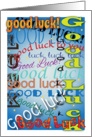 Good luck, colorful text, stars card