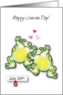 Happy Cousins Day, happy frogs card
