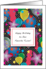 Happy Birthday, Teen Twins, balloons, stars card