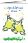 Congratulations, New Year’s Eve wedding, frogs card