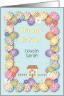 Easter Custom Name Decorated Eggs House card