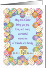 Easter, primitive style, decorated eggs card