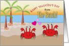 Happy Valentine’s Day, from the beach, crabs card