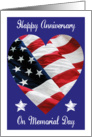 Happy Anniversary on Memorial Day, heart card