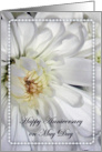 Anniversary on May Day, white mum card