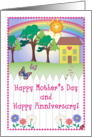 Anniversary on Mother’s Day, primitive style card