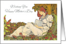 Mother’s Day, art nouveau, lady reading card