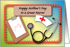 Happy Mother’s Day, Nurse, stethoscope, chart card