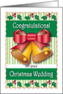 Congratulations, Christmas Wedding, gold bells card