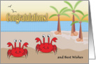 Congratulations, Beach theme, crabs, ocean card