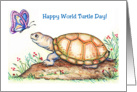 World Turtle Day, May 23rd, turtle, butterfly card