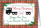 Merry Christmas, truck driver, holly card