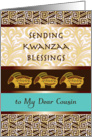 Kwanzaa to Cousin, tribal motif, patterns card