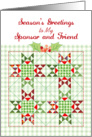 Christmas for Sponsor, quilt, holly card