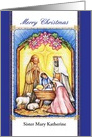 Personalized Christmas, for Nun, Nativity card