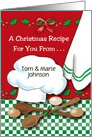 Personalized Christmas Recipe, chef’s hat card