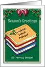 Personalized School Principal, textbooks card