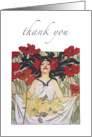 Thank You, Art Nouveau theme, flowers card