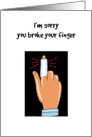 Get Well, broken finger, cast card