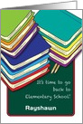 Custom, back to elementary, text books card