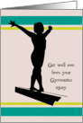 Get Well to Gymnast, girl on balance beam card