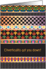 Get well from diverticulitis, colorful patterns card