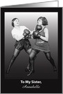 Custom Name National Sister’s Day, Aug. 2nd, boxing women card