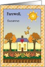 Custom Name Farewell to Female Boss, folk art theme card