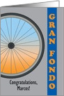 Custom Name Congratulations, Gran Fondo, century bike ride card