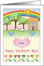 Custom Valentine’s Day, folk art, blue birds card