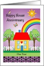 Custom Happy House Anniversary, folk art theme card