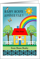 Happy House Anniversary custom year & realtor name card