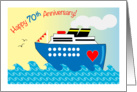 70th Wedding Anniversary, cruise ship, ocean card