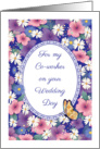 Congrats, Co-worker’s Marriage, flowers, butterfly card
