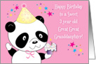 3rd Birthday, great great granddaughter, panda, cupcake card