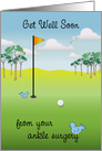 Get Well, ankle surgery, for golfer card