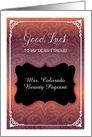 Custom Good Luck in Beauty Pageant, contest, friend card